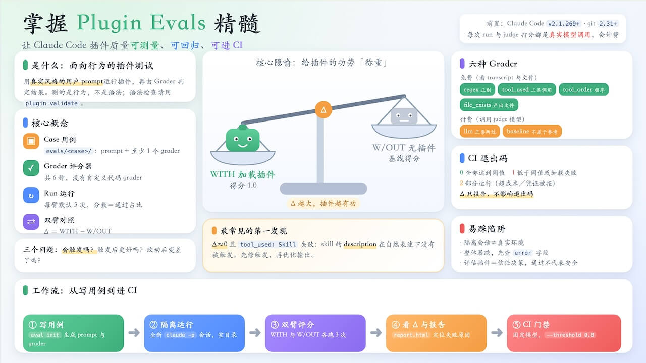 掌握 Plugin Evals 精髓:让 Claude Code 插件质量可测量、可回归、可进 CI